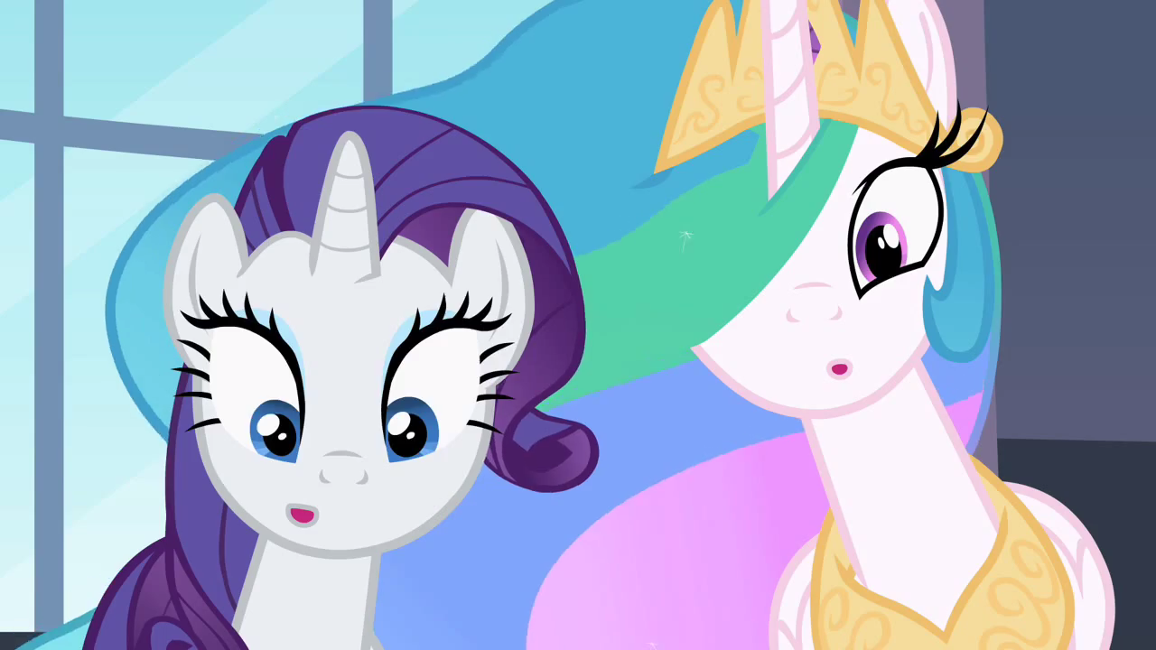 Rarity and Celestia ooo